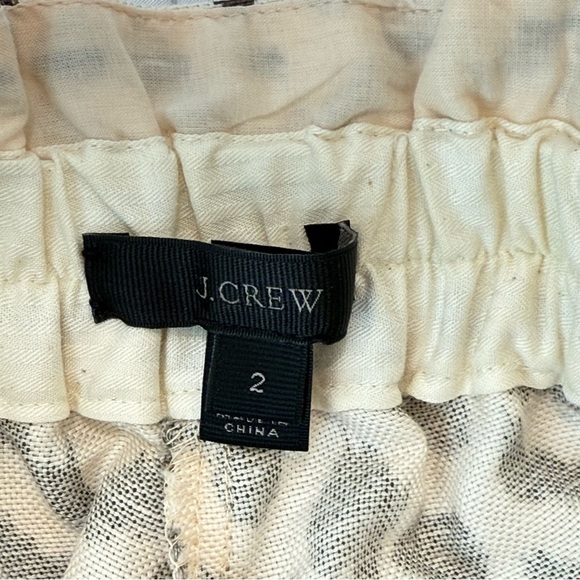 J. Crew Linen Blend Animal Print Cropped Pants Size 2 - Picture 2 of 9